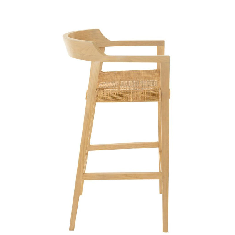 Barkruk Emma Teakhout Naturel 78 cm 53x55x100 cm-Barkrukken-J-Line