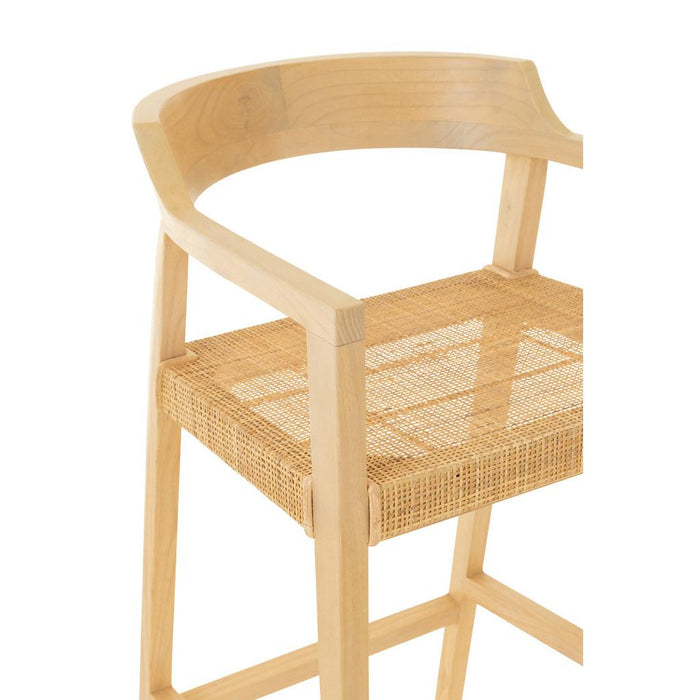 Barkruk Emma Teakhout Naturel 78 cm 53x55x100 cm-Barkrukken-J-Line