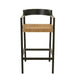 Barkruk Emma Teakhout Zwart/Bruin 78 cm 53x55x100 cm-Barkrukken-J-Line