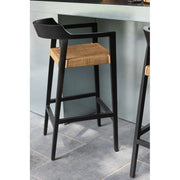 Barkruk Emma Teakhout Zwart/Bruin 78 cm 53x55x100 cm-Barkrukken-J-Line