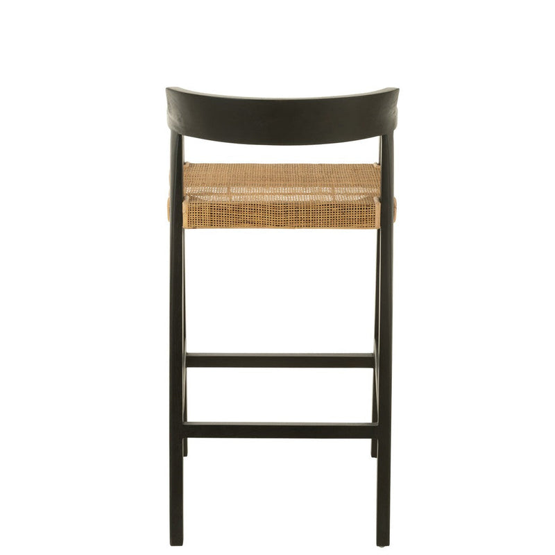 Barkruk Emma Teakhout Zwart/Bruin 78 cm 53x55x100 cm-Barkrukken-J-Line