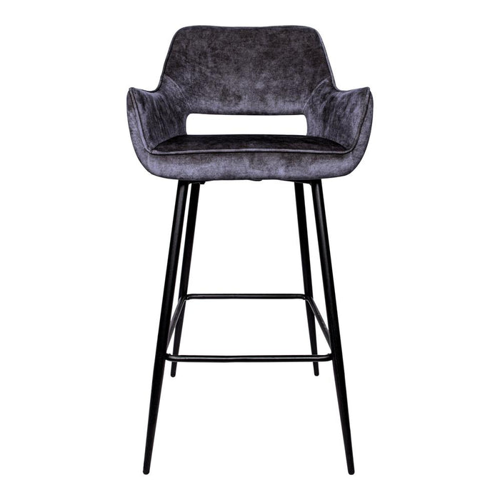 Barkruk Fallon Polyester Donkergrijs-Barkrukken-PTMD