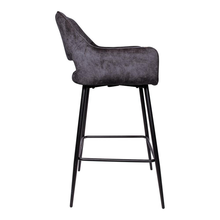 Barkruk Fallon Polyester Donkergrijs-Barkrukken-PTMD