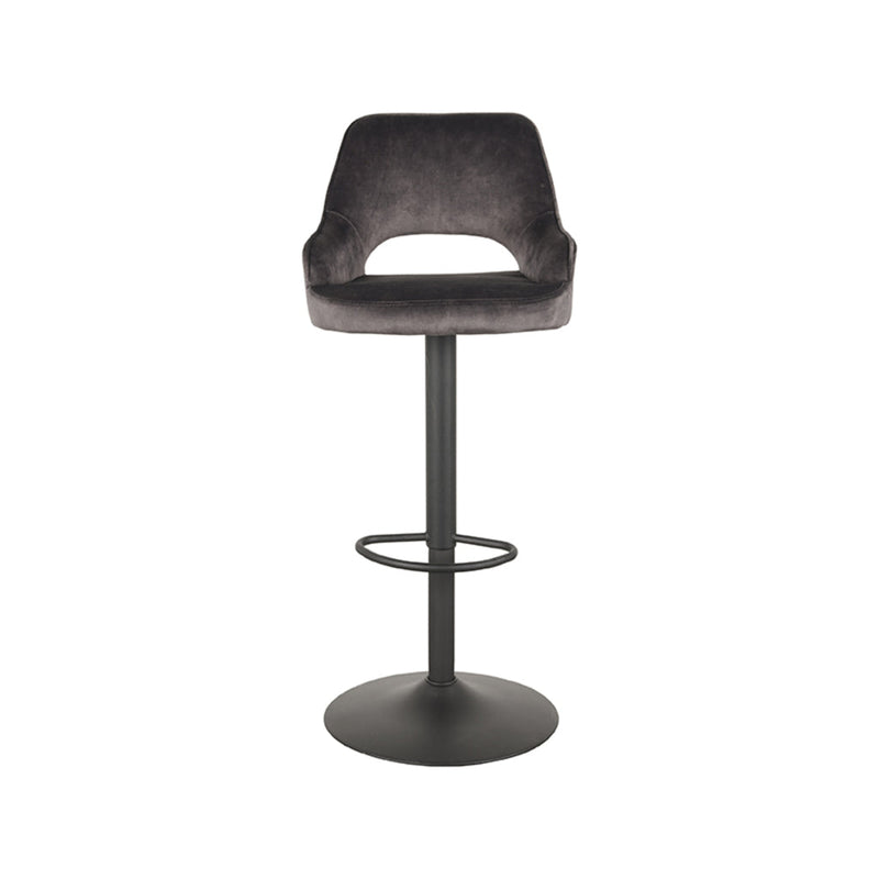 Barkruk Fer Antraciet Velours Gaslift 50x52x110 cm-Barkrukken-LABEL51