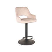 Barkruk Fer Naturel Velours Gaslift 50x52x110 cm-Barkrukken-LABEL51