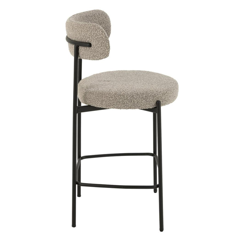 Barkruk Grijs Polyester 48 cm 48x53x97 cm-Barkrukken-J-Line