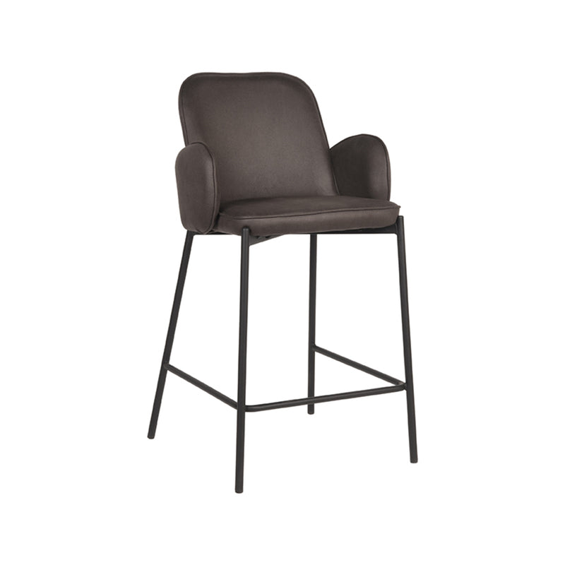 Barkruk Jari Antraciet Microvezel Laag 51x53x94 cm-Barkrukken-LABEL51
