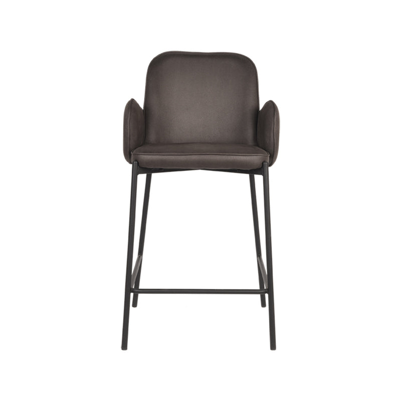 Barkruk Jari Antraciet Microvezel Laag 51x53x94 cm-Barkrukken-LABEL51