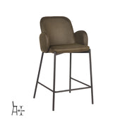 Barkruk Jari Army Microvezel Laag 51x53x94 cm-Barkrukken-LABEL51