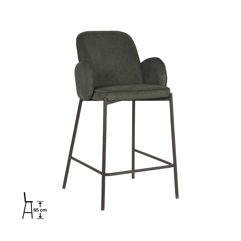 Barkruk Jari Army Ribcord Laag 51x53x94 cm-Barkrukken-LABEL51