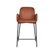 Barkruk Jari Cognac Microvezel Laag 51x53x94 cm-Barkrukken-LABEL51