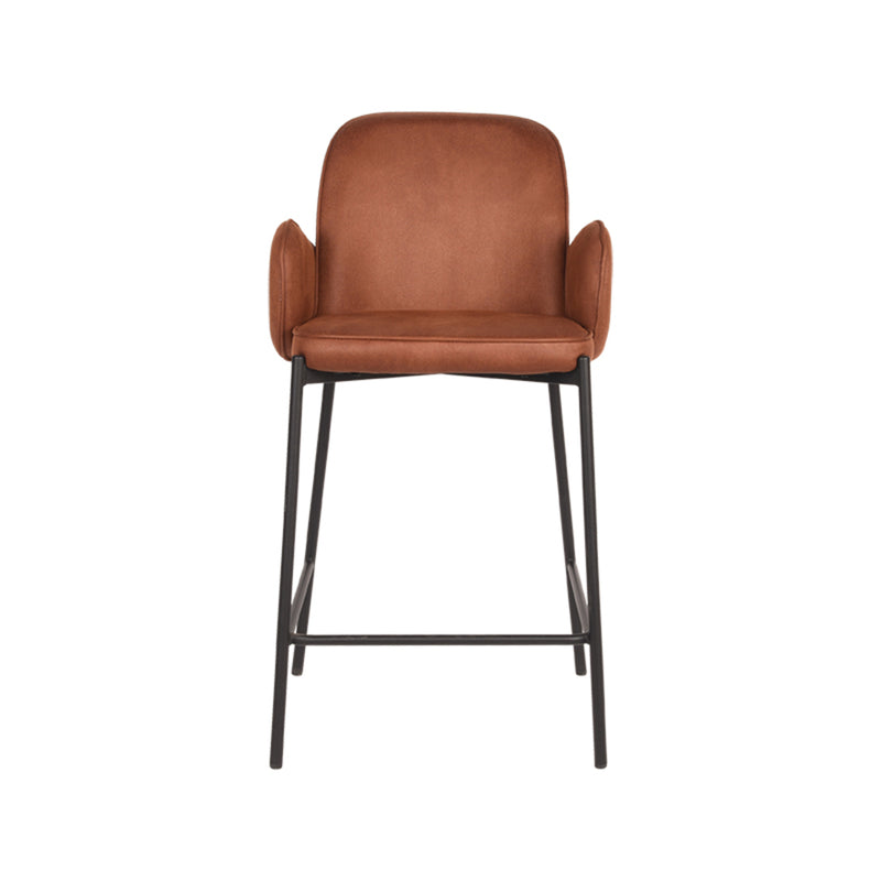 Barkruk Jari Cognac Microvezel Laag 51x53x94 cm-Barkrukken-LABEL51