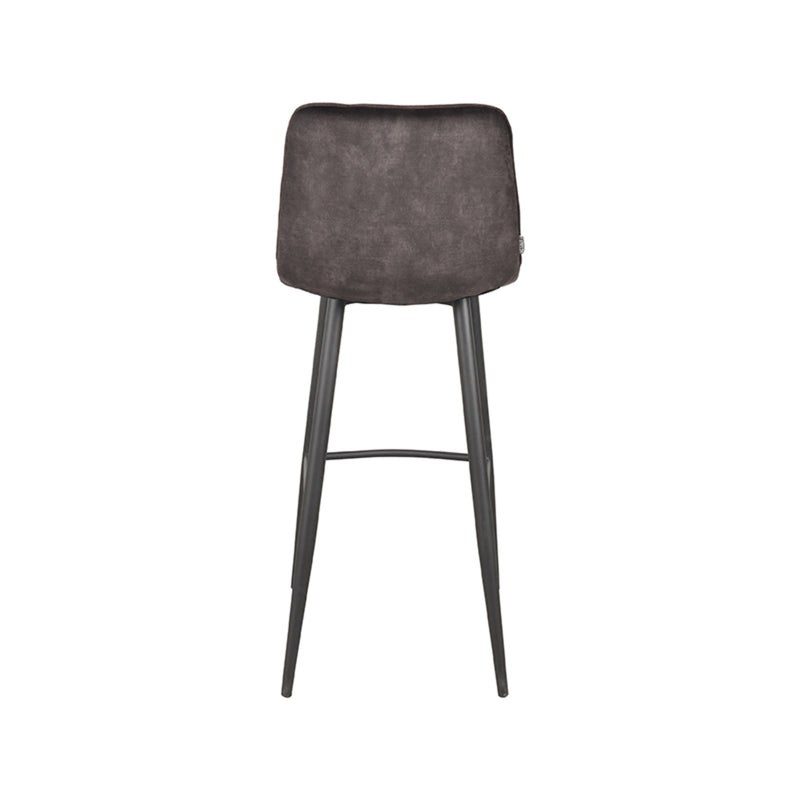 Barkruk Jelt Antraciet Velours Hoog 45x48x107 cm-Barkrukken-LABEL51