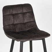 Barkruk Jelt Antraciet Velours Hoog 45x48x107 cm-Barkrukken-LABEL51