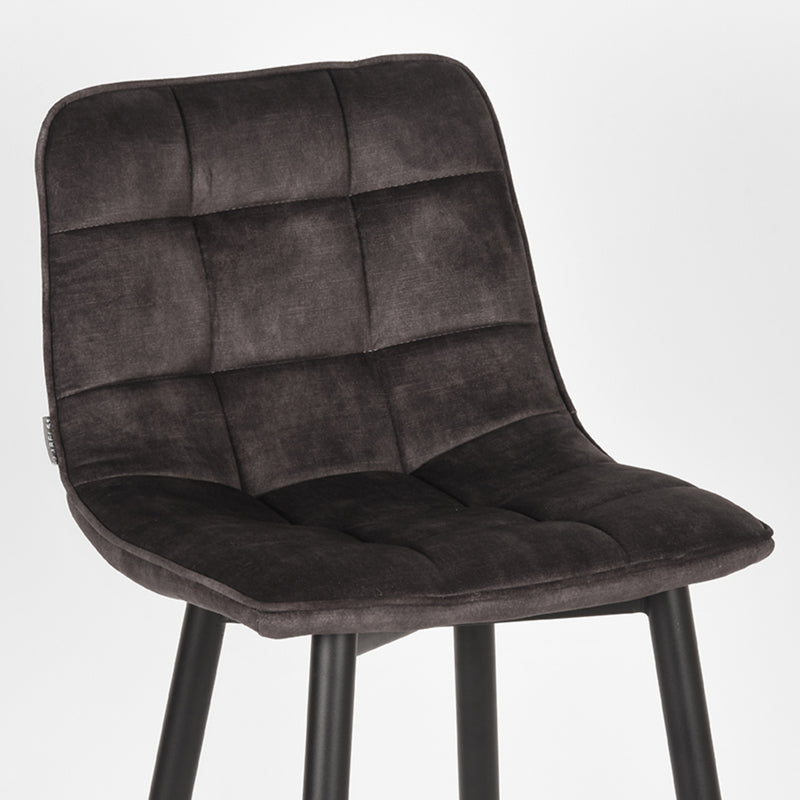 Barkruk Jelt Antraciet Velours Hoog 45x48x107 cm-Barkrukken-LABEL51