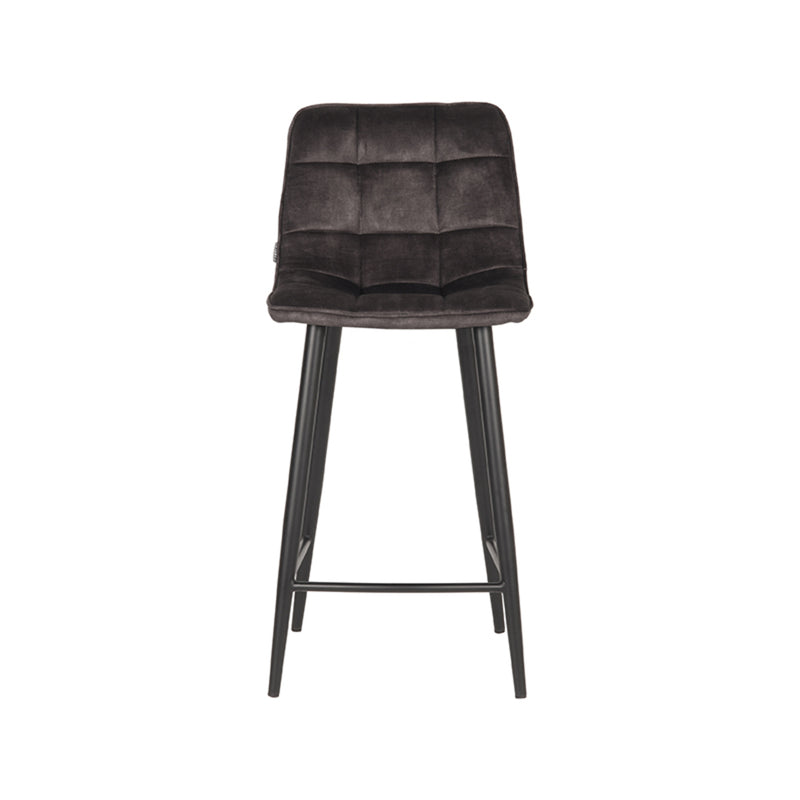 Barkruk Jelt Antraciet Velours Laag 42x46x92 cm-Barkrukken-LABEL51