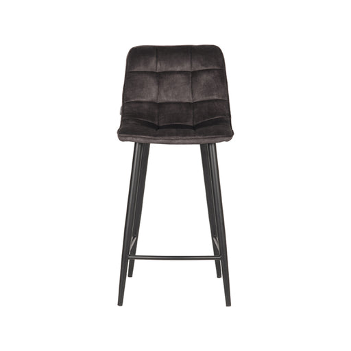 Barkruk Jelt Antraciet Velours Laag 42x46x92 cm-Barkrukken-LABEL51