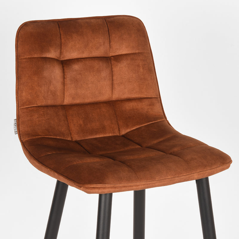 Barkruk Jelt Oker Velours Hoog 45x48x107 cm-Barkrukken-LABEL51