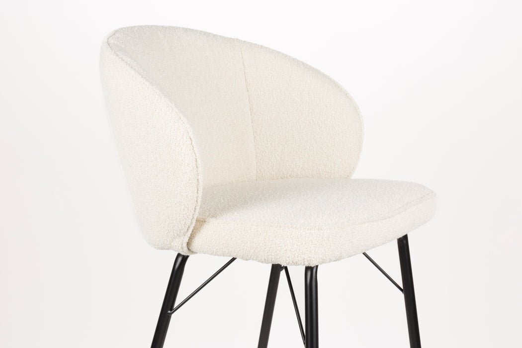Barkruk Joa Polyester Wit 75cm-Barkrukken-Creating Home