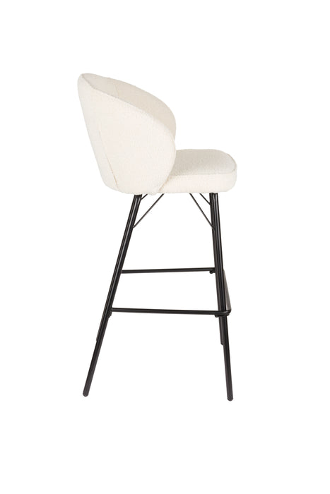 Barkruk Joa Polyester Wit 75cm-Barkrukken-Creating Home