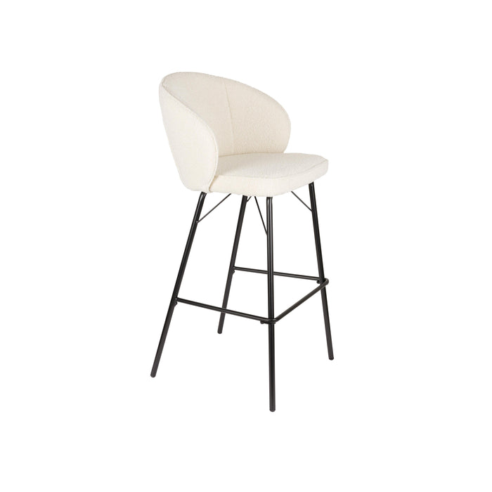 Barkruk Joa Polyester Wit 75cm-Barkrukken-Creating Home