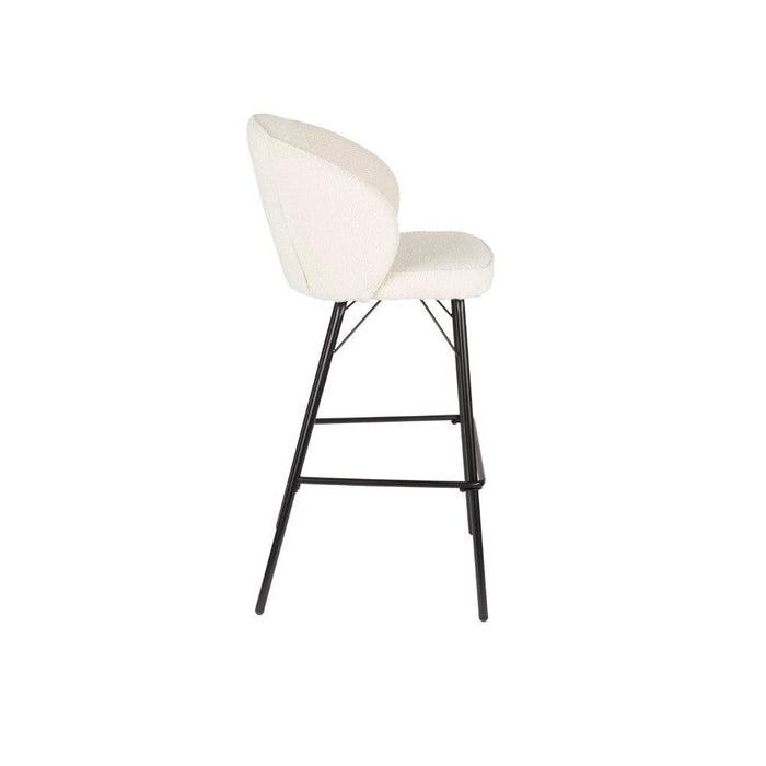 Barkruk Joa Polyester Wit 75cm-Barkrukken-White Label Living