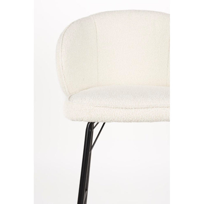 Barkruk Joa Polyester Wit 75cm-Barkrukken-White Label Living