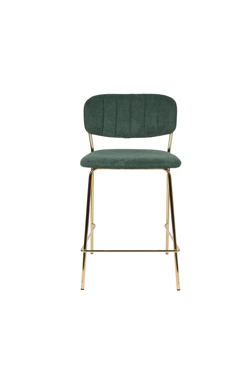 Barkruk Jolien Goud/dark Nylon en polyester Groen 65cm-Barkrukken-Creating Home
