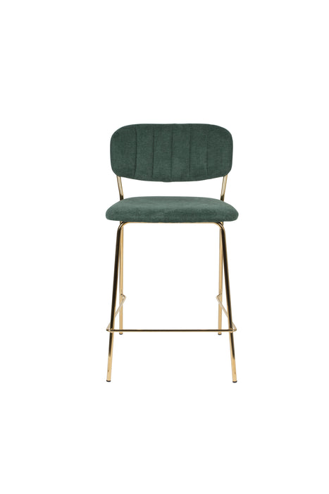 Barkruk Jolien Goud/dark Nylon en polyester Groen 65cm-Barkrukken-Creating Home