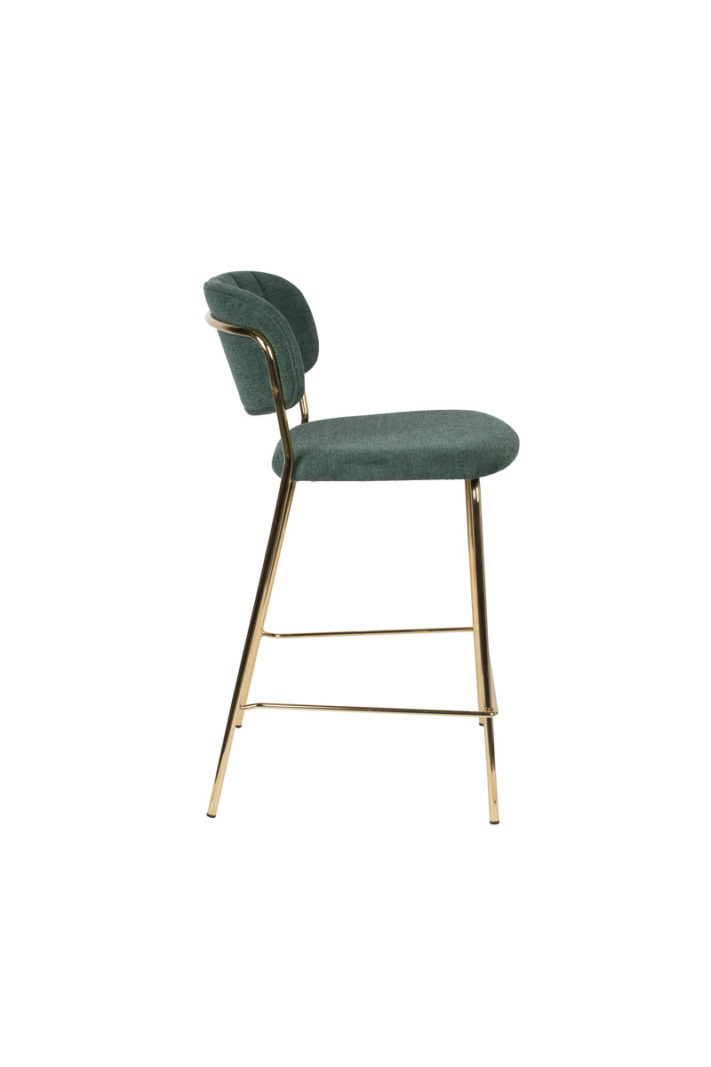 Barkruk Jolien Goud/dark Nylon en polyester Groen 65cm-Barkrukken-Creating Home