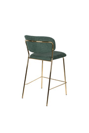 Barkruk Jolien Goud/dark Nylon en polyester Groen 65cm-Barkrukken-Creating Home