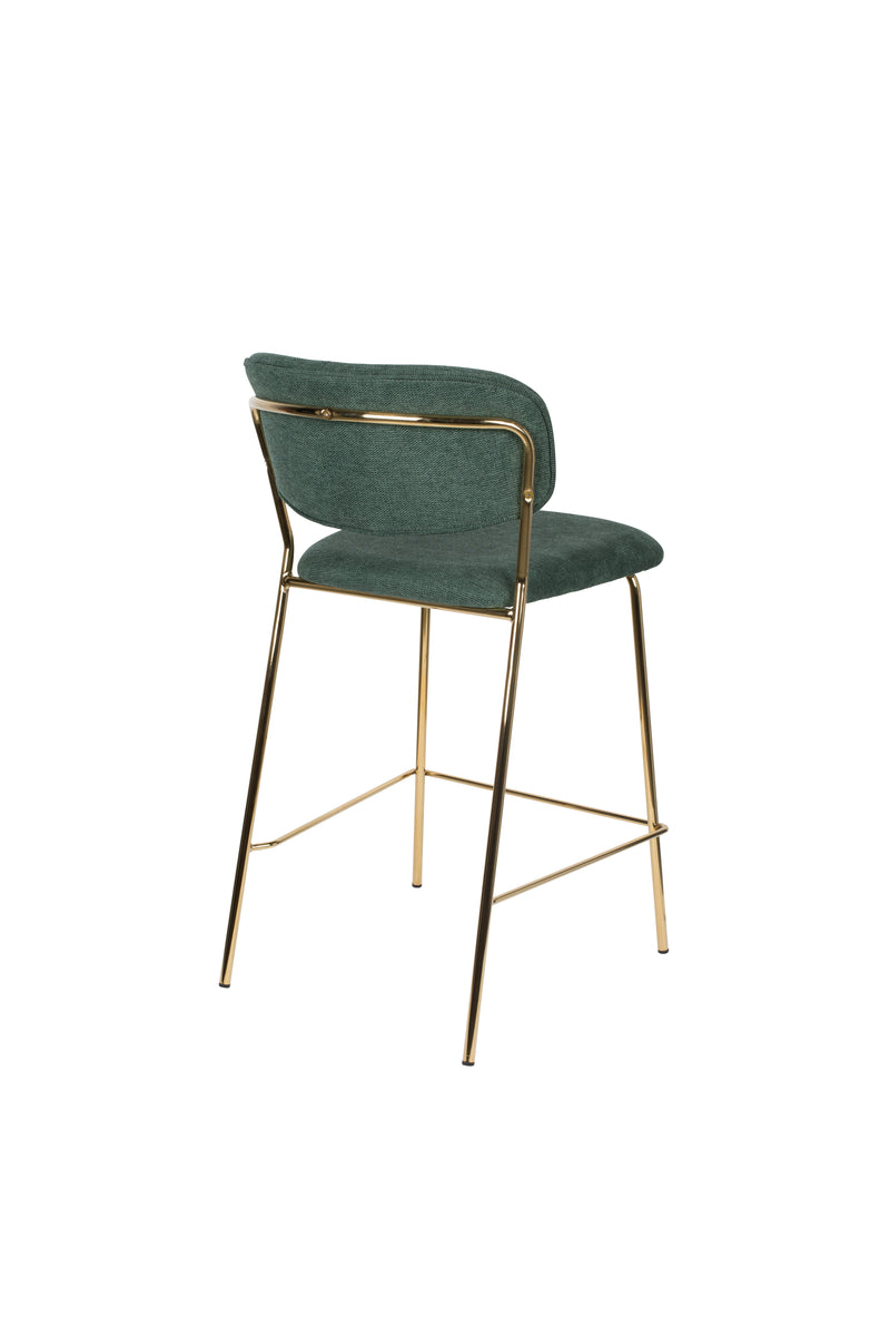 Barkruk Jolien Goud/dark Nylon en polyester Groen 65cm-Barkrukken-Creating Home