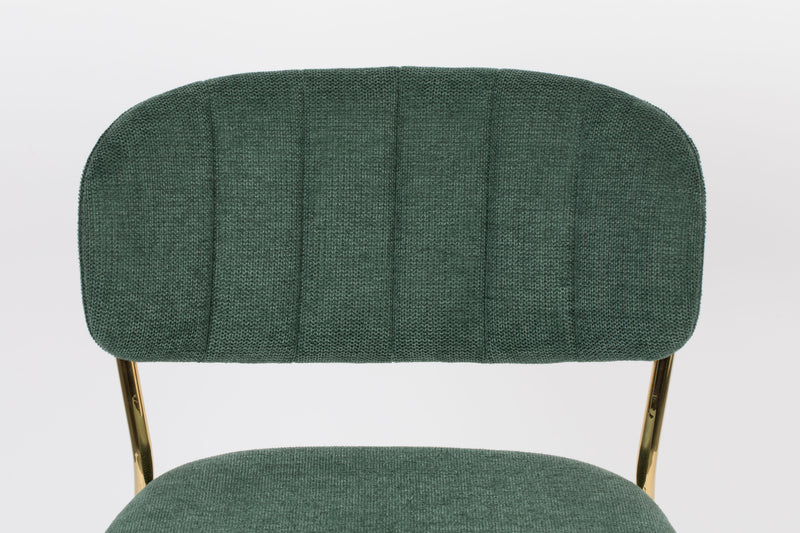 Barkruk Jolien Goud/dark Nylon en polyester Groen 65cm-Barkrukken-Creating Home