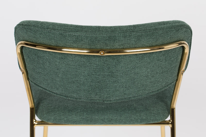 Barkruk Jolien Goud/dark Nylon en polyester Groen 65cm-Barkrukken-Creating Home