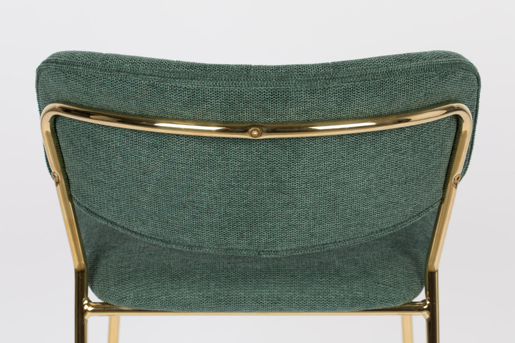 Barkruk Jolien Goud/dark Nylon en polyester Groen 65cm-Barkrukken-Creating Home