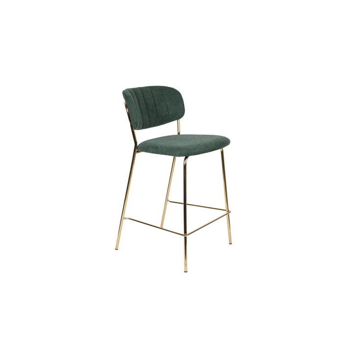 Barkruk Jolien Goud/dark Nylon en polyester Groen 65cm-Barkrukken-Creating Home