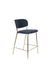 Barkruk Jolien Goud/dark Stof Blauw 65cm-Barkrukken-Creating Home