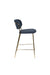 Barkruk Jolien Goud/dark Stof Blauw 65cm-Barkrukken-Creating Home