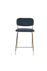 Barkruk Jolien Goud/dark Stof Blauw 65cm-Barkrukken-Creating Home
