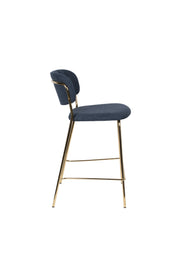 Barkruk Jolien Goud/dark Stof Blauw 65cm-Barkrukken-Creating Home