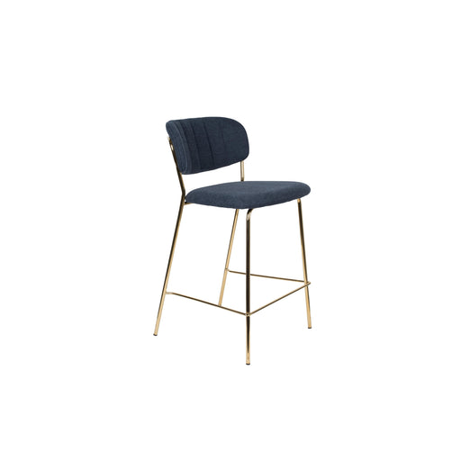 Barkruk Jolien Goud/dark Stof Blauw 65cm-Barkrukken-Creating Home