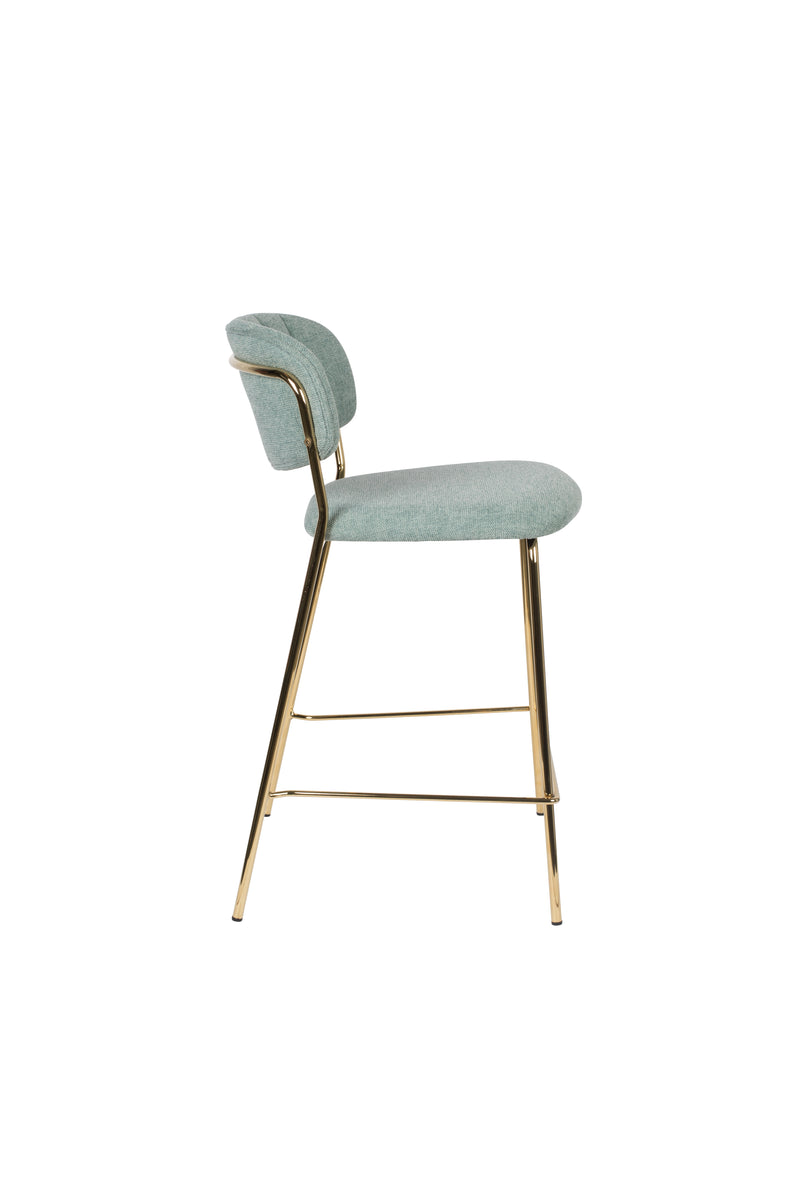 Barkruk Jolien Goud/light Nylon en polyester Groen 65cm-Barkrukken-Creating Home