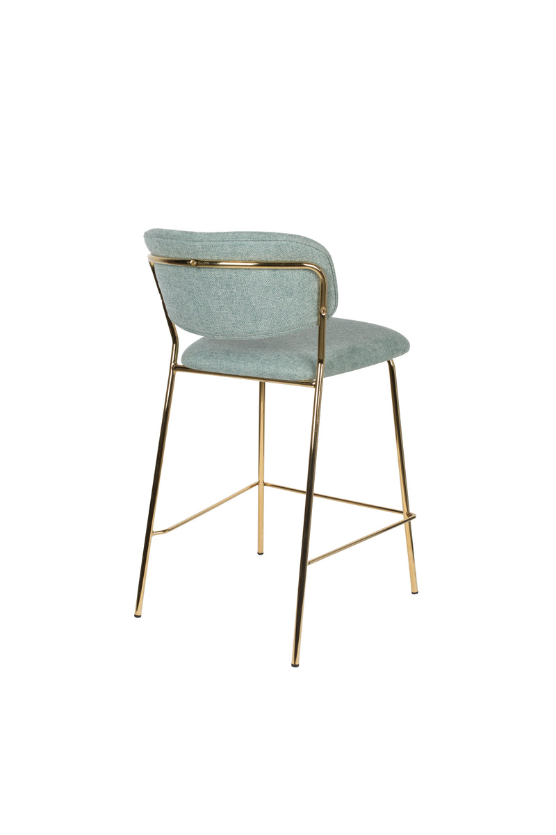 Barkruk Jolien Goud/light Nylon en polyester Groen 65cm-Barkrukken-Creating Home
