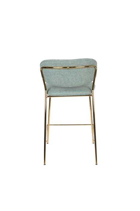 Barkruk Jolien Goud/light Nylon en polyester Groen 65cm-Barkrukken-Creating Home