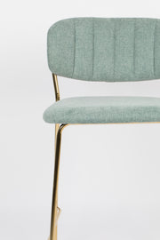 Barkruk Jolien Goud/light Nylon en polyester Groen 65cm-Barkrukken-Creating Home
