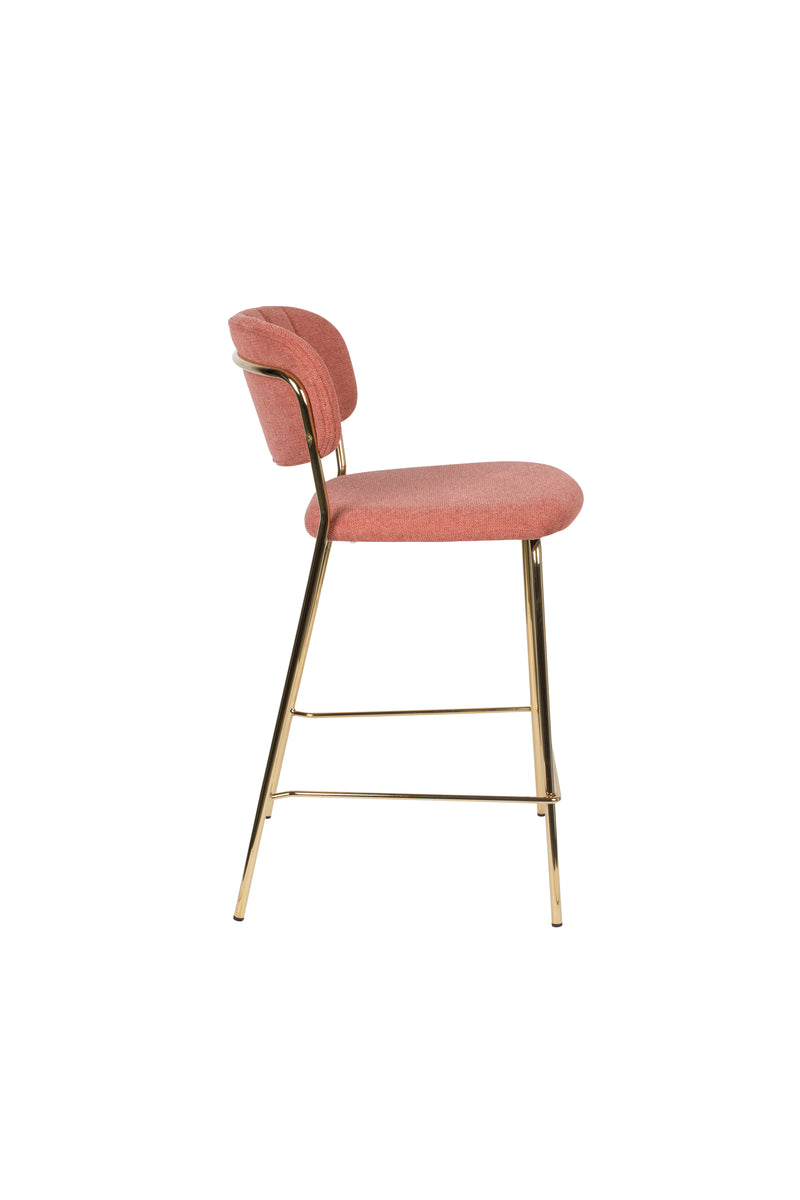 Barkruk Jolien Goud/roze Nylon en polyester Roze 65cm-Barkrukken-Creating Home