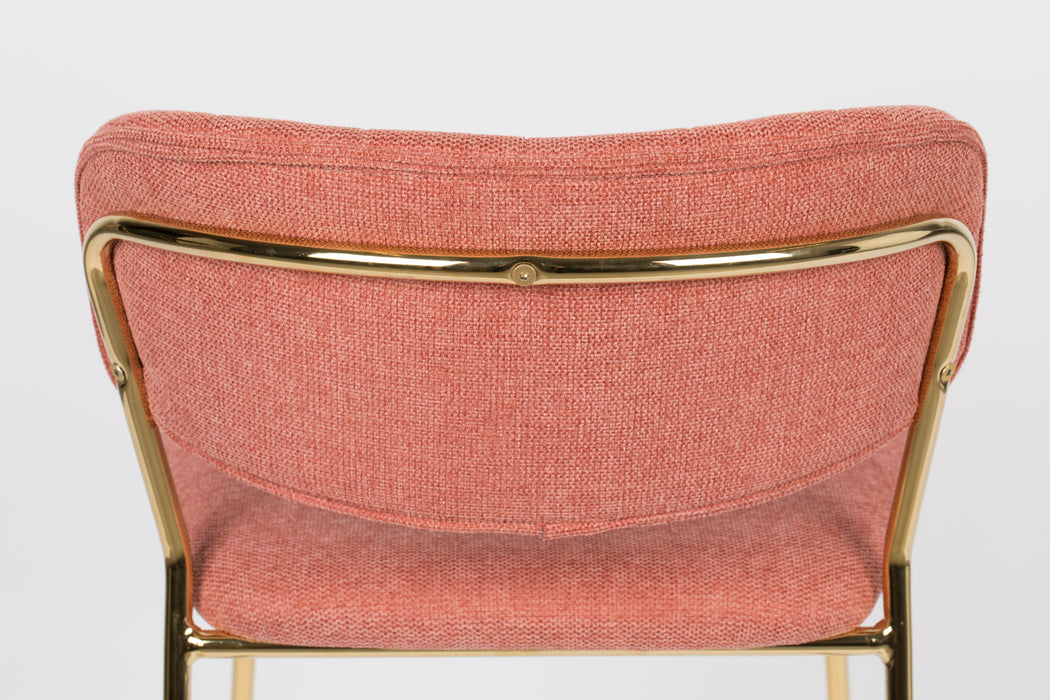 Barkruk Jolien Goud/roze Nylon en polyester Roze 65cm-Barkrukken-Creating Home