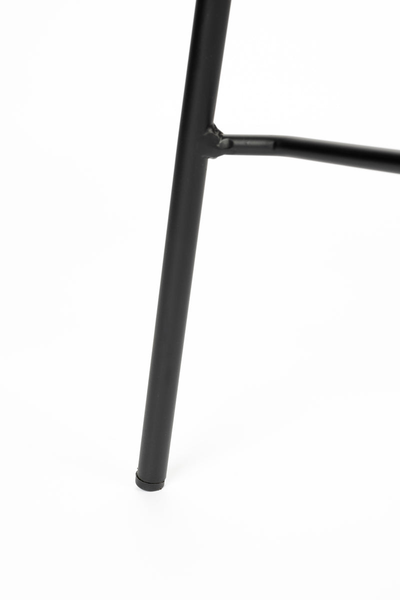 Barkruk Jolien Zwart/bouclã© Nylon en polyester Wit 65cm-Barkrukken-Creating Home