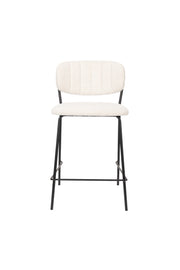 Barkruk Jolien Zwart/bouclã© Nylon en polyester Wit 65cm-Barkrukken-Creating Home