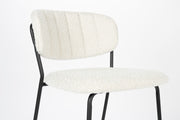 Barkruk Jolien Zwart/bouclã© Nylon en polyester Wit 65cm-Barkrukken-Creating Home